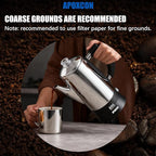 Electric Coffee Percolator Stainless Steel Coffee Maker with Clear Brew Progress Tough Glass Knob and On/OFF Switch Classic Coffee Pot with Keep Warm & Cordless Serve No Aluminum (12 Cup)
