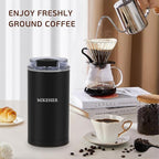 Coffee Grinder, Coffee Bean Grinder Electric, Herb/Spice/Nut Electric Grinder with 304 Stainless Steel Blade One Touch Operation for Kitchen or Home Use, Black