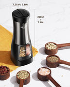 Sangcon Electric Salt and Pepper Grinder Set Shakers 2 IN 1 - USB RECHARGEABLE Salt and Pepper Mill Set All in One, Automatic Refillable Adjustable Coarseness Ceramic Grinder with Light