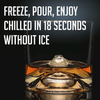 LIITON Mount Fuji Heavy Crystal Whiskey Glasses Gift Set of 2, Thick Freezable Bourbon Glass 1lb Each, Premium Whiskey Gifts for Men, Frozen Crystal Chills Cocktails, 10 oz