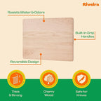Riveira Cherry Wood Cutting Board – Gourmet Black Cherry Grandeur: 24 x 18 Wooden Cutting Board – Wooden Cutting Boards For Kitchen Decorative – Innovative Juice Grooves Cherry Wooden Chopping Board