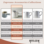 Ceramic Espresso Cups, Espresso Measuring Cup with Handle, Expresso Shots Cups with Scale, Espresso Accessories, 200ML /6 OZ, Cream White