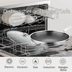 14 Inch Hybrid Stainless Steel Wok with Lid & Steamer Basket,Nonstick Stir Fry Pan, PFOA-Free,Stay-Cool Handle,Works on Induction,Dishwasher & Oven Safe