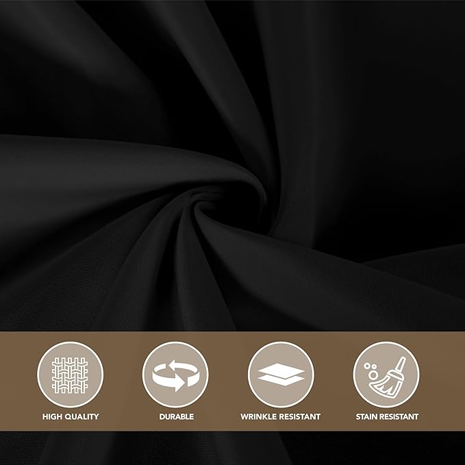 sancua 108 Inch Round Tablecloths Black, 6 Pack - Circle Fabric Cloth Table Cloths for Wedding Party Reception Banquet Birthday, Washable Polyester Table Cover (Fit 30-72 Inch Tables)