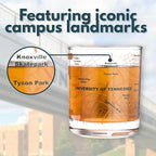 Greenline Goods – University of Tennessee Volunteers College Whiskey Glasses (Set of 2), 10 oz – Full-Color Logo + Campus Map