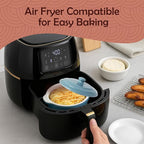 Muldale Brie Baker with Lid and Spreader - Camembert Baker Crock in Blue - Free from Lead Ceramic Baking Dish - 5.5” - Fits Standard Camembert Wheel