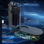 Temperature Control Heated Coffee Mug Smart Self Heating Travel Mug 12 Oz App Controlled Warmer Mug 4-10 Hour LED Display Keep Coffee Hot All Day Fast Wireless Charger Base Dull Black