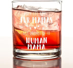 kunlisa New Mama Gifts Whiskey Glasses, First Time Mom Gifts for Mother's Day Birthday, Promoted to Human Mama 10 oz Drinking Rocks Glasses for Women Whisky Cocktail Scotch Bourbon Liquor