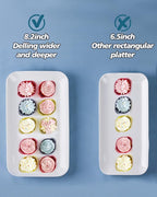 DELLING Large Serving Platter Set 14 inch Widened Large Serving Tray, White Rectangular Plates, Serving Platters for Entertaining, Serving Trays for Party, Oven Safe Dinnerware, Set of 3