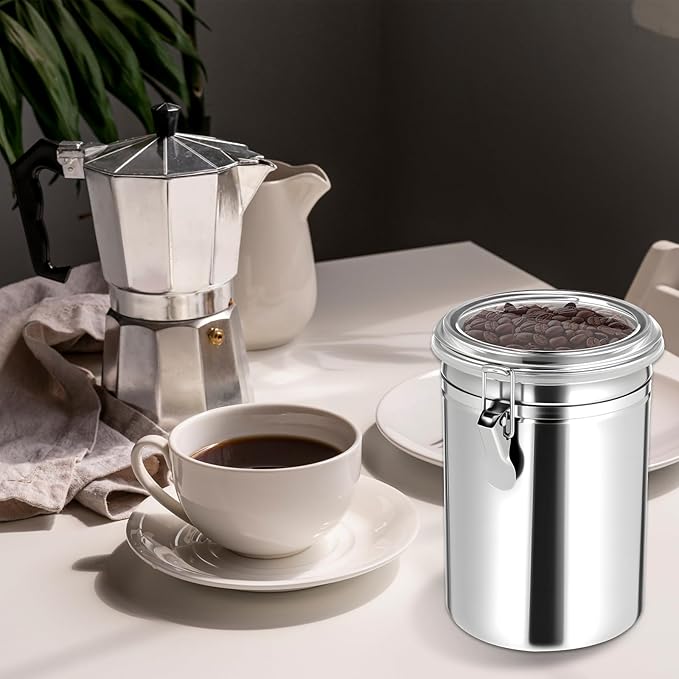 3 Pack Stainless Steel Canister Set Kitchen Airtight 62 oz Container Sets with Lids and Clamp Metal Containers for Coffee Sugar Flour Tea Spice