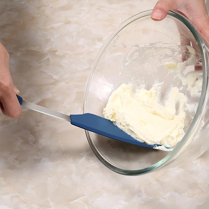 To encounter 5 Pieces Silicone Spatula Set, Non-Stick Silicone Turner Spatulas, Heat Resistance Cooking Utensils, Flip Turner for Fish, Egg, Pancake, Navy Blue