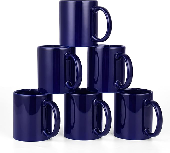 12oz coffee mug set of 6 Coffee Mugs for Coffee, Tea, Cocoa, Milk（cobalto）