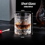 KAMMAK Old Fashioned Crystal Whiskey Glasses Set of 2, 8.45 oz (250 ml) Handmade Thick Base Tumbler with Delicate Rim & Seamless Design for Scotch, Bourbon, Cocktails, Lead-Free Barware