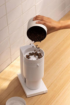 Fellow Opus Conical Burr Coffee Grinder - Espresso Grinder with 41 Settings for Espresso, Drip, French Press, & Cold Brew - Matte White