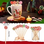 360 Pcs Christmas Candy Wooden Coffee Stirrer Disposable Wooden Cocktail Drink Stirrers Christmas Stir Sticks Beverage Mixer for Coffee Milk Cocktail Tea Hot Drinks Party Supplies(Cute)
