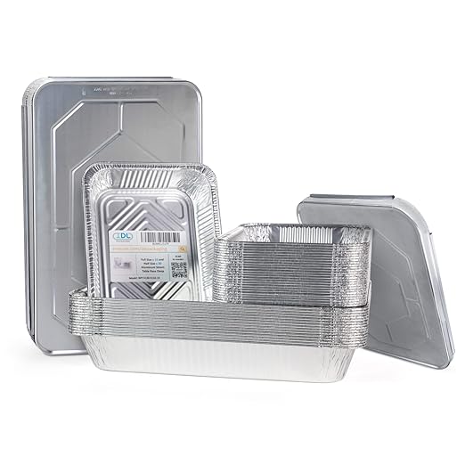 IDL Packaging Aluminum Foil Pans with Lids, Deep - 45 pc Chafing Dish Set - 15 Full Size and 30 Half Size Steam Table Pans + Lids - Disposable Cookware for Catering, Buffet, Party, BBQ