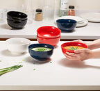 KooK Soup Bowls, Cereal Bowl, Ceramic, Bowls for Kitchen, Microwave, Dishwasher and Freezer Safe, Porcelain Dishes for Pasta, Salad, Oatmeal, Deep Interior, 20 oz, Set of 6, (White)