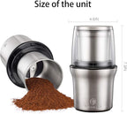 DR MILLS DM-7412M Stainless Steel Electric Dried Spice and Coffee Grinder,2 in 1 Wet and Dry, Removable Cups, Dishwasher Safe