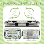 Insulated Picnic Basket,Collapsible Cooler Bag,32L Grocery Basket with Lid,2 Sturdy Handles,Storage Basket for Picnic,Food Delivery,Take Outs,Market Shopping,Travel (Green Grid)