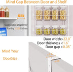 5-Tier Over The Door Pantry Organizers, Pantry Door Organizer and Storage with Adjustable Baskets,Heavy-Duty Metal Spice Rack,essential kitchen and home Shelves (white)