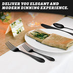 TIVOLI Silverware Set for 8, 40 Piece Heavy Duty Stainless Steel Flatware Utensils Cutlery Set Including Steak Knife Fork and Spoon, Dishwasher Safe, Gift Package for Wedding Housewarming (Black)