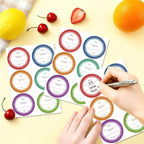 108 PCS Multicolored Mason Jar Label Stickers, Removable Waterproof & Oil Resistant, All-Purpose Adhesive Stickers for Glass Canning Jars, Spice Jars, Jam/Jelly Containers, Kitchen & Home Organization