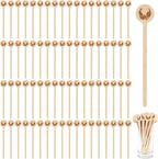 100Pcs Coffee Stirrers- 5.9 Inch Coffee Stir Sticks, Natural Wooden Coffee Stirrers With Round Ends, Disposable Biodegradable Cafe Grade Wood Beverage Mixer for Coffee Cocktails Milk Tea