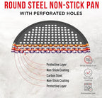 Non-Stick Pizza Pan 2 Pack, 13 Inch Round Carbon Steel Pizza Tray with Perforated Holes for Crispy Crust, PFOAPFOSPTFE Free, Dishwasher & Oven Safe Up To 450°F, Durable Nonstick Gray Coating