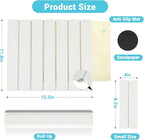 2Pack Stone Dish Drying Mats for Kitchen Counter, Quick Dry Absorbent Diatomite Sink Tray, Foldable Non Slip Dish Rack Mat for Dishes Cups, Perfect for Kitchen Bathroom White (15.5"x11.8" & 8.2"x4")