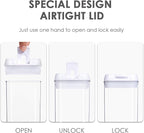 Vtopmart 6 PCS Airtight Food Storage Containers, BPA Free Plastic Snack Cereal Containers with Easy Lock Lids, for Kitchen Pantry Organization and Storage, Include 24 Labels, 1.2L