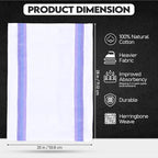 Premium Kitchen Towel (28”x20”, 12 Pack) 100% Cotton Dish Towels Cloths Large Hand Towels Tea Towels for Kitchen with Hanging Loop, Reusable Cleaning Cloths, Fast Dry Lint Free Linen | Blue Shades