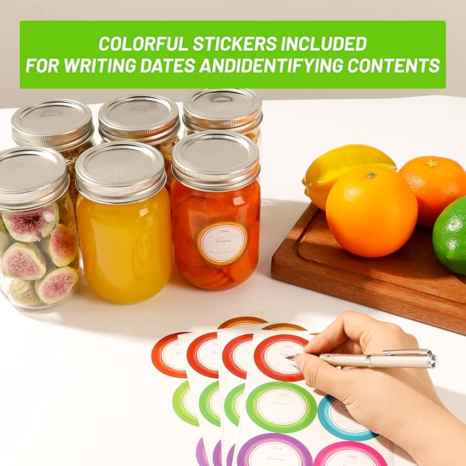 12 oz Glass Mason Jars With Lids 20 Pack,Reusable 350ml Round Canning Jars With Silver Separable Lids for Jam,Fruits Storage,Honey,Beverages and Wedding Favors(12 fl. oz, Set of 20)