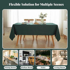 Laolitou Table Cloth Rectangle Linen Waterproof Textured Green Tablecloth, Washable Wrinkle Free Spill Proof Fabric Tablecloths for Dining Table Farmhouse Kitchen Holiday, 60x120 Inch