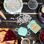 Ceramic Pie Weights Reusable 10mm Baking Beans Pie Crust Weights Natural Ceramic Stoneware with Wheat Straw Container