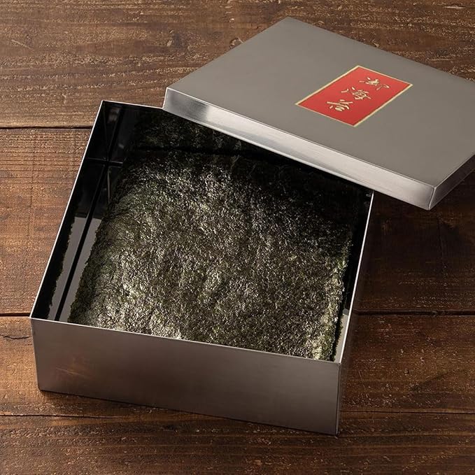 TIKUSAN Japanese Seaweed Container Sushi Nori Can Made in Japan Stainless Steel (Extra Large)