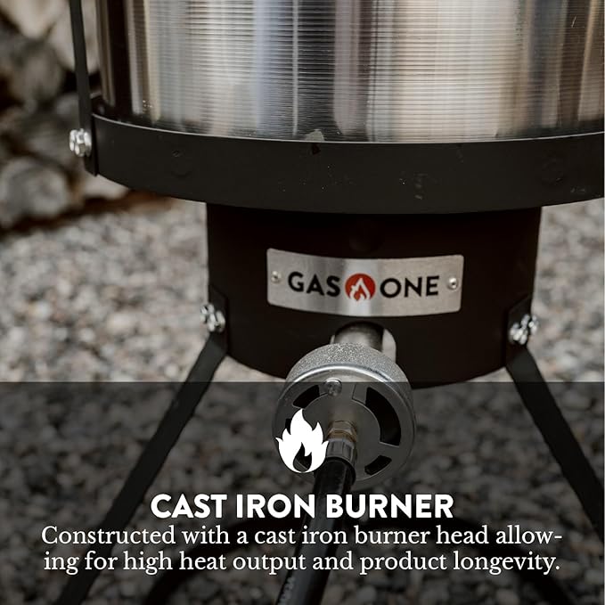 GasOne 30QT Turkey Fryer Set and Seafood Boil with Propane Gas Burner, Perforated Basket – Perfect Outdoor Cooker for Crawfish, Crab, Shrimp, Lobster, and Frying – Complete Outdoor Cooking Kit