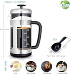 Easyworkz Stainless Steel French Press 34 oz Coffee Tea Maker with Soft Grip Handle
