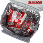 FlowFly Insulated Reusable Lunch Bag Adult Large Lunch Box for Women and Men with Adjustable Shoulder Strap,Front Zipper Pocket and Dual Large Mesh Side Pockets,Navy