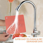 4 Pack Trivets for Hot Dishes, Silicone Pot Holders Hot Pads for Kitchen, Silicone Trivets for Hot Pots and Pans, Hot Plates to Protect Table Quartz Countertops Heat Resistance to 450°F, Nordic Orange