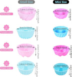 Tongjude 48 Pieces Donut Mold, 2.75" Diameter 0.98" Deep Mini Reusable Baking Cups, Non-Stick, 4 Shape Silicone Molds, Heat Resistant Bakeware for Bagel, Muffin, Jello and Cake Baking