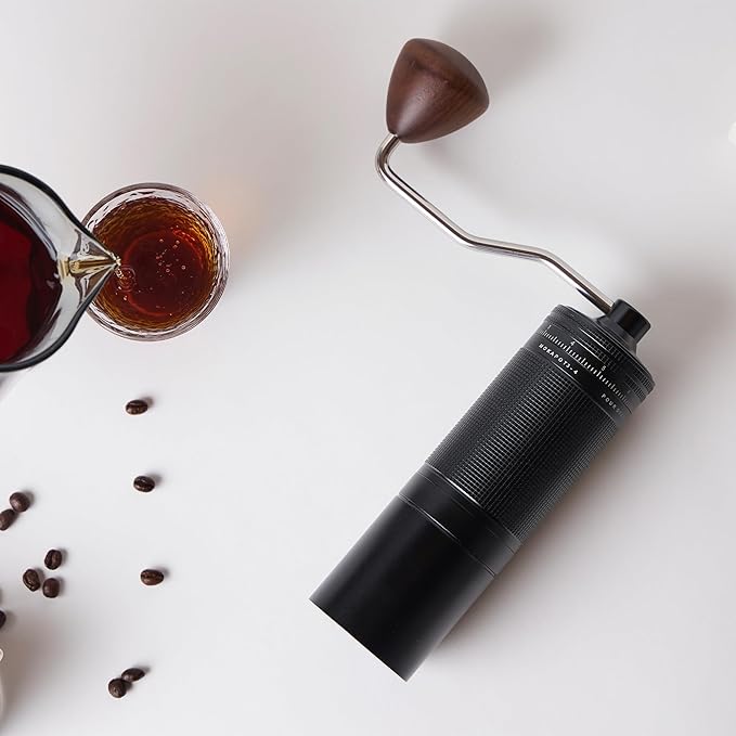 Z30 Manual Hand Coffee Grinder with 7 Star Stainless Steel Burr for French Press, Mocha, Espresso, External Adjustable Design, Three Bearing Positioning, Black, 20g