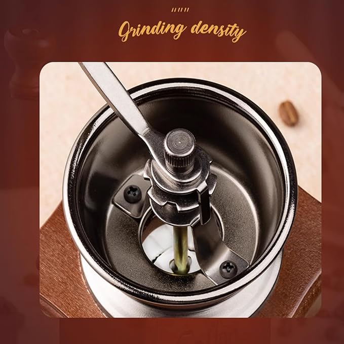 Manual Espresso Coffee Bean Grinder - Vintage Crude Wood Style Coffee Grinders Ceramic Grinding Core Hand Coffee Grinder Portable Coffe Grinder With Coffee Spoon