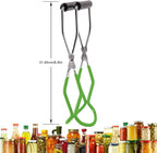 Eeoyu Canning Jar Lifter Tongs Stainless Steel Jar Lifter with Grip Handle for Home Kitchen (Green)