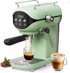 Espresso Machine with Steam Milk Frother Semi Automatic 20 Bar Compact Green with Toggle Switch for home Cafetera Espresso, Latte, Cappuccino, Americano, Macchiato