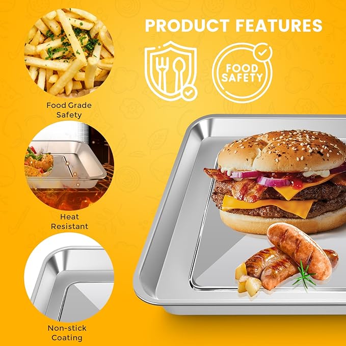 11.77" × 11.77" Toaster Oven Pan for Breville Smart Oven BOV800XL, Smart Oven Plus BOV810BSS, Smart Oven Pro BOV845BSS, Smart Oven Air BOV900BSS, Fits for Ninja SP100 SP101 SP201 Air Fry Oven