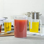 Restaurantware Measuring Cups 4 Quarts Pack of 10 Conical Spout Liquid Measuring Cups Embossed Ml and Oz Graduations, Clear Plastic Scaling Vessel with Handle, For Cooking, Baking, For Oil, Flour