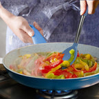 Pack of 2 Large Silicone Cooking Spoons,Non Stick Solid Basting Spoon,Heat-Resistant Kitchen Utensils for Mixing,Serving,Draining,Stirring (Starry Blue)