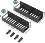 4-Piece Extra-Large Capacity Magnetic Spice Rack for Refrigerator, Matt Black