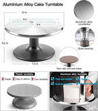 Aluminum Alloy Revolving Cake Stand & Carrier - 268PCS Kit with 54 Piping Tips, Acrylic Cake Discs, Various Spatulas