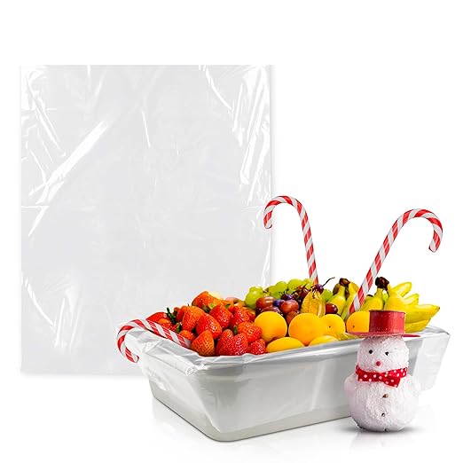 APQ Pack of 3000 Steam Table Pan Liners with Twist Tie 15 x 12 for 1/6 Pan. Disposable Polyethylene Pan Liners 15x12. Poly Bun Pan Covers for Caterers, Cafeterias, Restaurants.